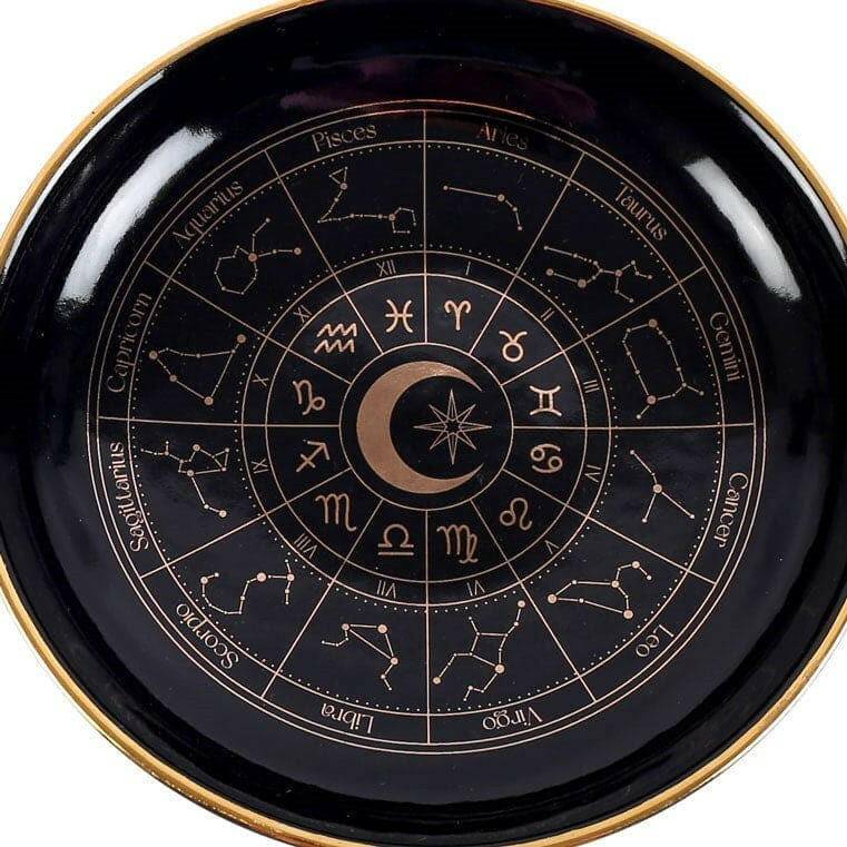 Black Astrology Wheel Trinket Jewellery Dish With Gold Details  Spirit of equinox  The Fashion Gift Shop .