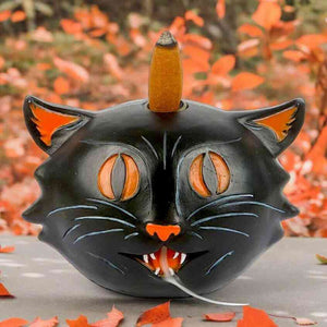 The Fashion Gift Shop: Black Cat Backflow Incense Burner Halloween Gift Decor by Spirit of equinox, Backflow Burner