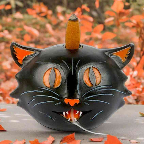 The Fashion Gift Shop: Black Cat Backflow Incense Burner Halloween Gift Decor by Spirit of equinox, Backflow Burner