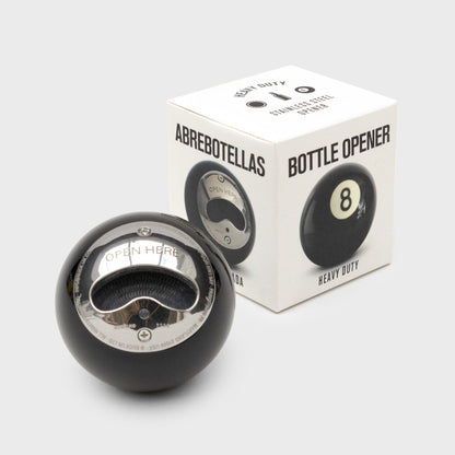 Black Eight Ball Bottle Opener, Stainless Steel Opener Made from a 8 Ball - The Fashion Gift Shop by SuckUK