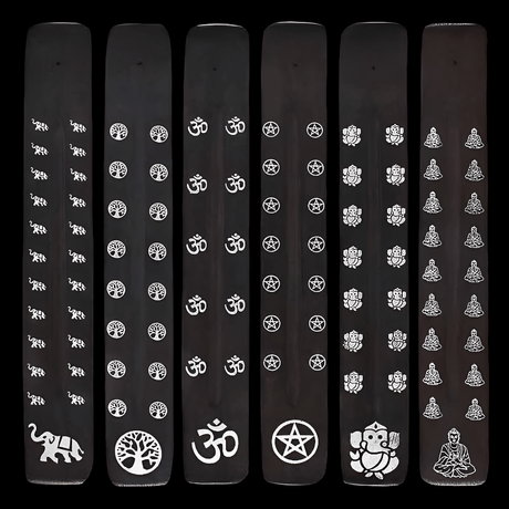 The Fashion Gift Shop: Black Gothic Incense Stick Holder, Ash Catcher Wooden, 6 Styles by Spirit of equinox, Incense Holders