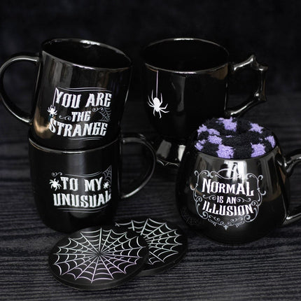 Black Spider Teacup Gothic Style Halloween with Spider Accent - Mugs and Cups by Spirit of equinox