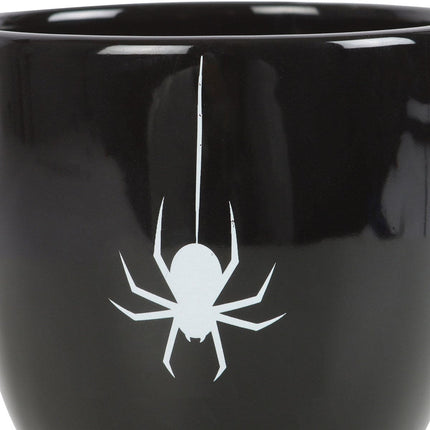 Black Spider Teacup Gothic Style Halloween with Spider Accent - Mugs and Cups by Spirit of equinox