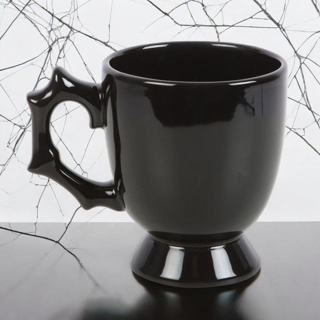 Black Spider Teacup Gothic Style Halloween with Spider Accent - Mugs and Cups by Spirit of equinox