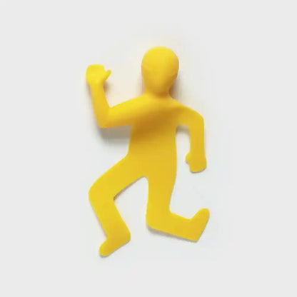 Yellow silicone squashed bookmark figure in running pose