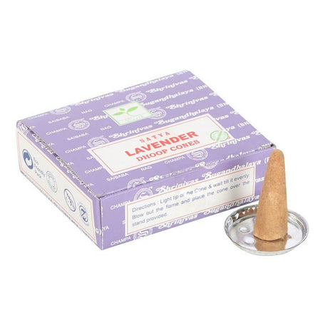 The Fashion Gift Shop: Box 12 Dhoop Incense Cones by Satya with Cone Holder by Satya, Incense Cones