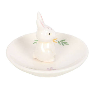 The Fashion Gift Shop: Bunny Jewellary Holder Trinket Dish, Floral Print Ring Tray by Jones Home & Gifts, Jewellery Dish