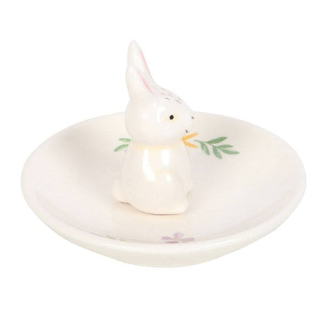 The Fashion Gift Shop: Bunny Jewellary Holder Trinket Dish, Floral Print Ring Tray by Jones Home & Gifts, Jewellery Dish