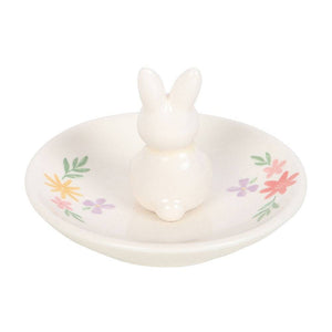 The Fashion Gift Shop: Bunny Jewellary Holder Trinket Dish, Floral Print Ring Tray by Jones Home & Gifts, Jewellery Dish