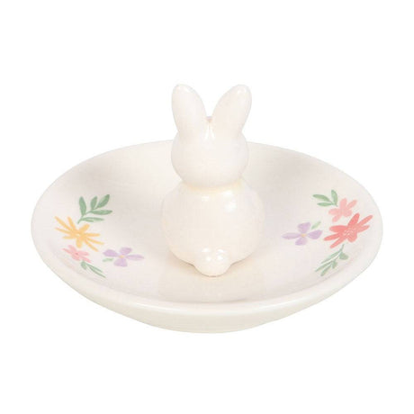 The Fashion Gift Shop: Bunny Jewellary Holder Trinket Dish, Floral Print Ring Tray by Jones Home & Gifts, Jewellery Dish