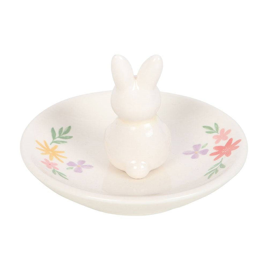 The Fashion Gift Shop: Bunny Jewellary Holder Trinket Dish, Floral Print Ring Tray by Jones Home & Gifts, Jewellery Dish