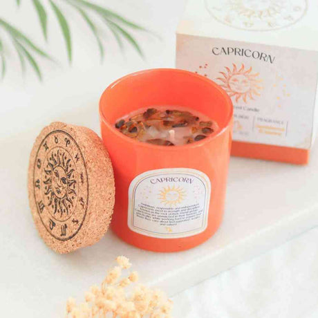 The Fashion Gift Shop: Capricorn Sandalwood & Jasmine Gemstone Zodiac Candle by Jones Home & Gifts, Candles