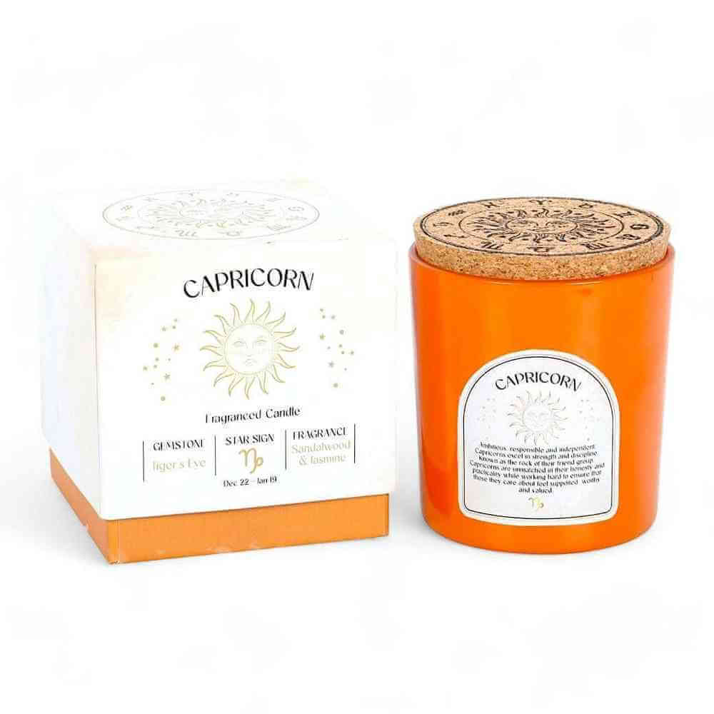 Capricorn Sandalwood & Jasmine Gemstone Zodiac Candle by Jones Home & Gifts