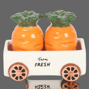 Carrot Salt and Pepper Shakers in Wagon - The Fashion Gift Shop by Jones Home & Gifts