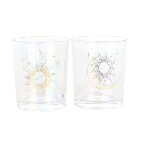 The Fashion Gift Shop: Charming Iridescent Sun and Moon Votive Candle Holders for Your Tea Lights by Mindful Frog, Candle Holders
