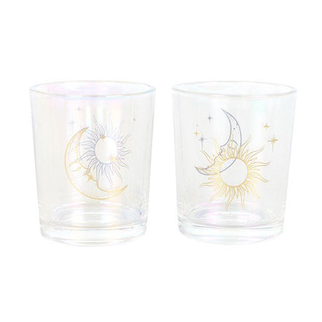 The Fashion Gift Shop: Charming Iridescent Sun and Moon Votive Candle Holders for Your Tea Lights by Mindful Frog, Candle Holders