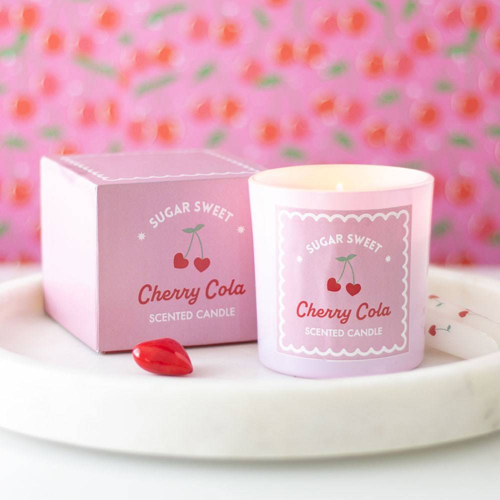 Cherry Cola Bliss: Sweet Fizzy Aroma Candle for Romantic Gifting - The Fashion Gift Shop by Jones Home & Gifts