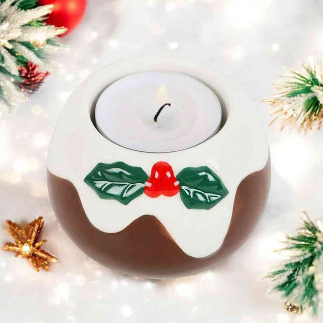 The Fashion Gift Shop: Christmas Pudding Tealight Candle Holder by Jones Home & Gifts, Tea Light Holder
