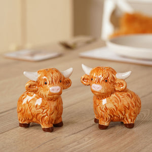 Country Living Highland Cow Salt & Pepper Shakers