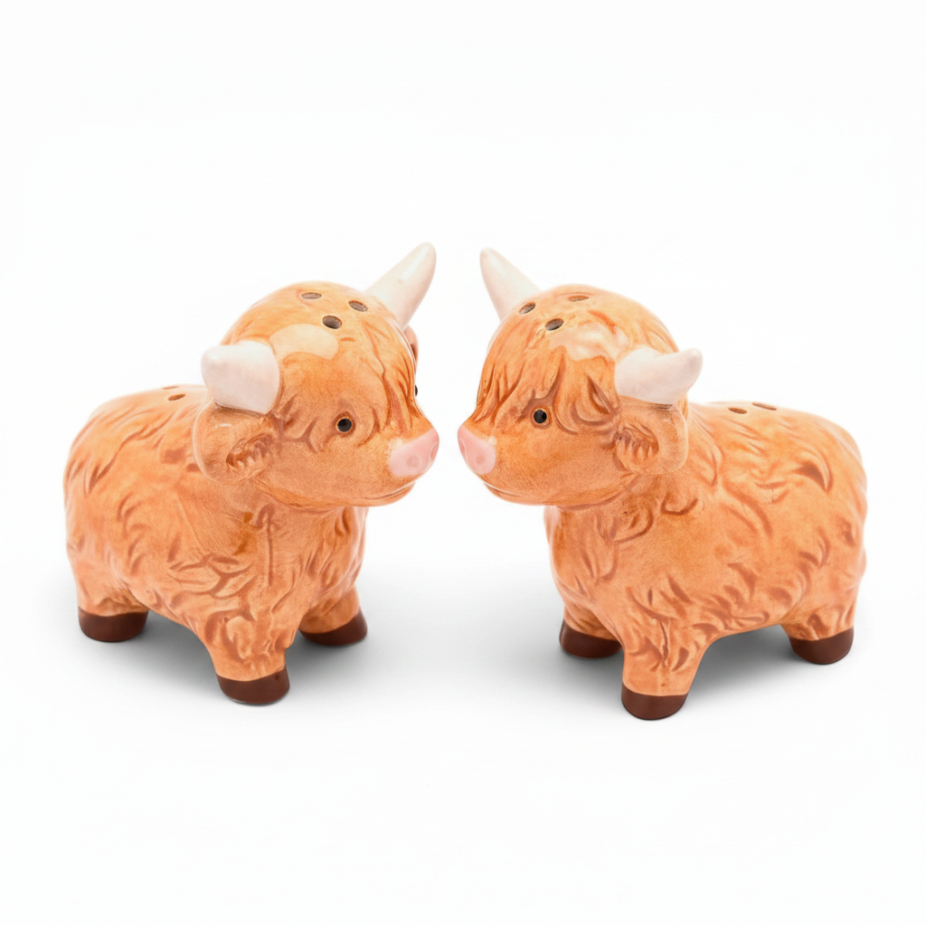 Country Living Highland Cow Salt & Pepper Shakers