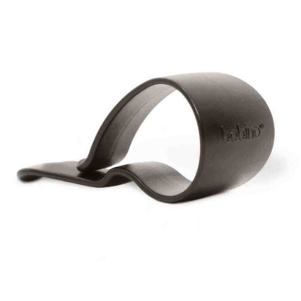 Bobino glasses clip in dark gray with C-shaped cradle and loop base