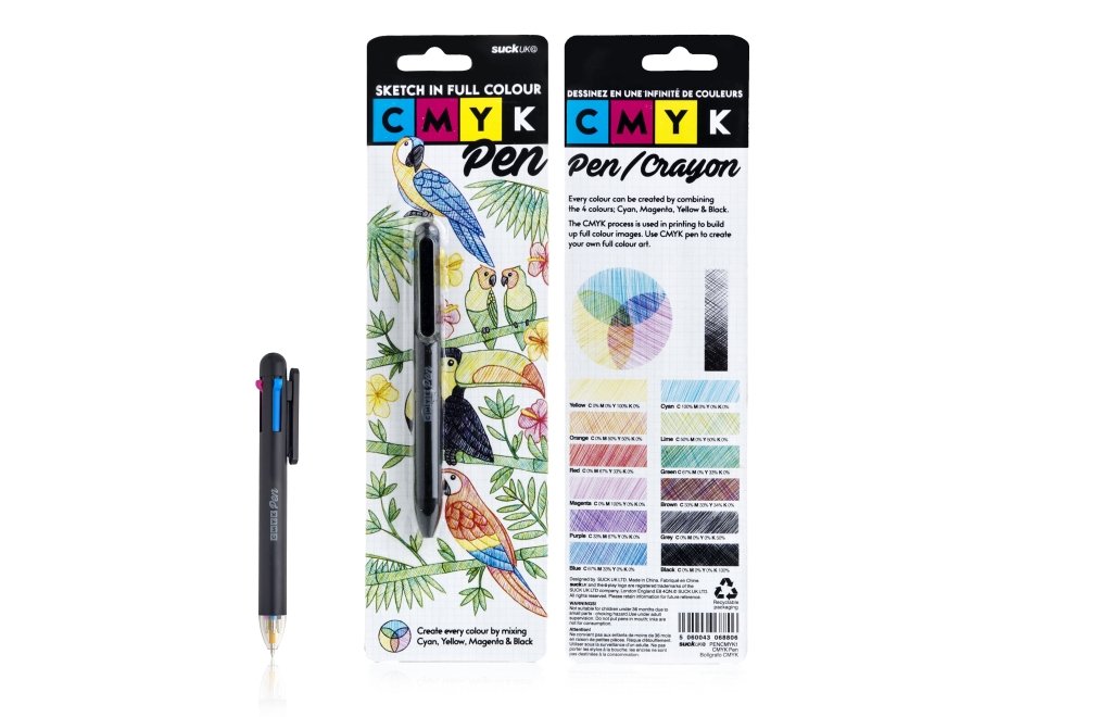 CMYK Make Full - Colour Art with This Ballpoint Pen - The Fashion Gift Shop by SuckUK