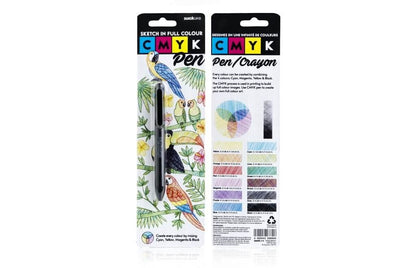 CMYK Pen ballpoint pen package showing full-colour CMYK design and swatches