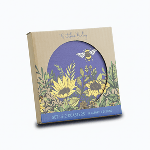 The Fashion Gift Shop: Ceramic Coasters Sunflower Bee Butterfly Flowers Floral by Half Moon Bay, Tableware & Coasters