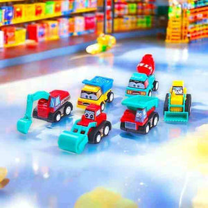 The Fashion Gift Shop: Construction Vehicles Pull - Back and Go Trucks and Diggers Toys Set of 6 🚧 by Small Toys, Toy Cars