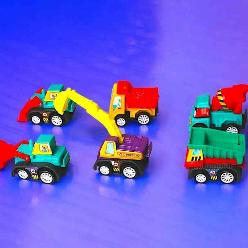 Construction Vehicles Pull-Back and Go Trucks and Diggers Toys Set of 6 🚧 by Small Toys