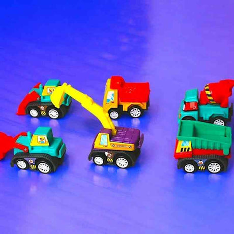 The Fashion Gift Shop: Construction Vehicles Pull - Back and Go Trucks and Diggers Toys Set of 6 🚧 by Small Toys, Toy Cars