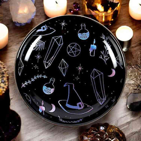 The Fashion Gift Shop: Crystal Potion Witch Trinket Jewellery Dish for Storage by Spirit of equinox, Jewellery Dish