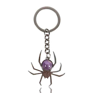 The Fashion Gift Shop: Spider Crystal Keyrings Black Obsidian Opal Amethyst Charm by Spirit of equinox, Bag Charms & Keyrings