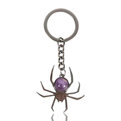 The Fashion Gift Shop: Spider Crystal Keyrings Black Obsidian Opal Amethyst Charm by Spirit of equinox, Bag Charms & Keyrings