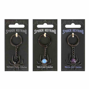 The Fashion Gift Shop: Spider Crystal Keyrings Black Obsidian Opal Amethyst Charm by Spirit of equinox, Bag Charms & Keyrings