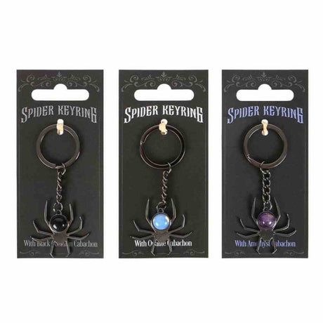 The Fashion Gift Shop: Spider Crystal Keyrings Black Obsidian Opal Amethyst Charm by Spirit of equinox, Bag Charms & Keyrings