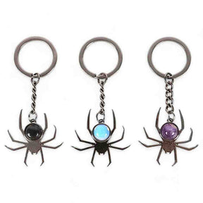 Spider Crystal Keyrings Black Obsidian Opal Amethyst Charm by Spirit of equinox