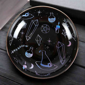 The Fashion Gift Shop: Crystal Witch Incense Holder Plate, Hats, and Potions Decor by Spirit of equinox, Incense Holders