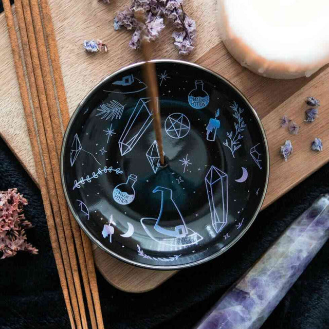 The Fashion Gift Shop: Crystal Witch Incense Holder Plate, Hats, and Potions Decor by Spirit of equinox, Incense Holders