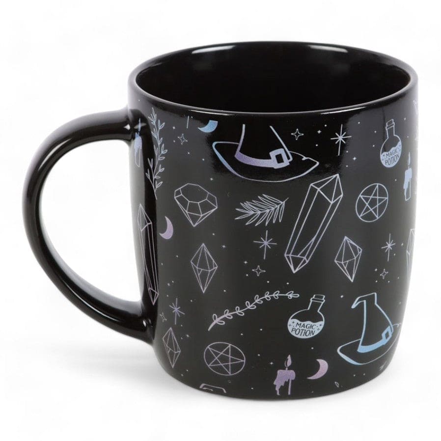 Crystal Witch Print Mug, Hats, and Potions Design - Mugs and Cups by Spirit of equinox