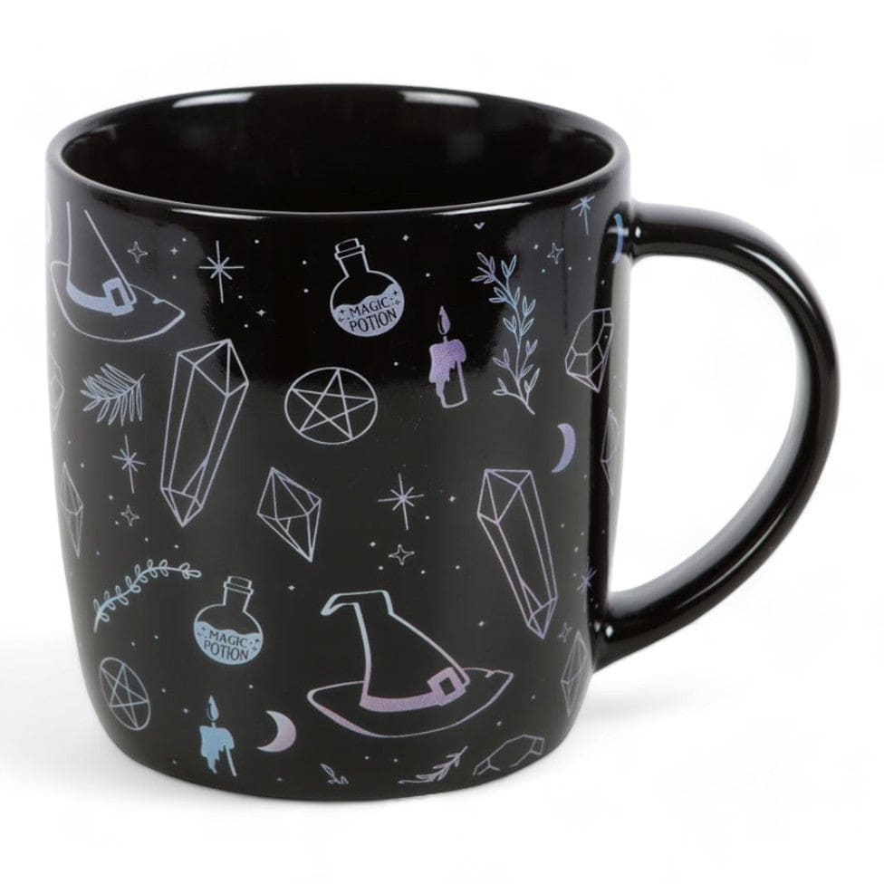 Crystal Witch Print Mug, Hats, and Potions Design - Mugs and Cups by Spirit of equinox