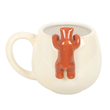The Fashion Gift Shop: Cute Sleepy Bear Rounded Mug, Hanging 3D bear, Cosy, Cocoa Mugs by Jones Home & Gifts, Mugs and Cups