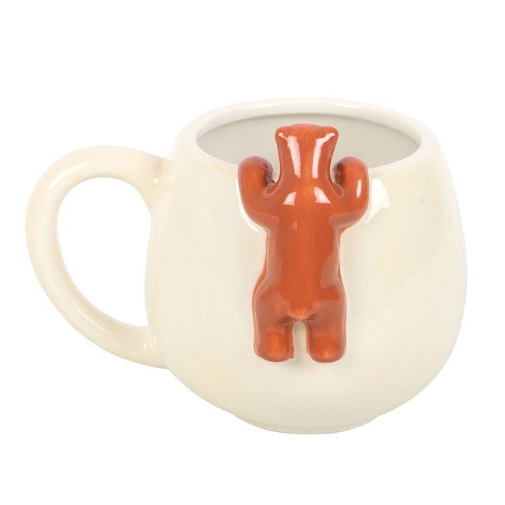The Fashion Gift Shop: Cute Sleepy Bear Rounded Mug, Hanging 3D bear, Cosy, Cocoa Mugs by Jones Home & Gifts, Mugs and Cups