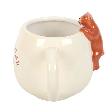 The Fashion Gift Shop: Cute Sleepy Bear Rounded Mug, Hanging 3D bear, Cosy, Cocoa Mugs by Jones Home & Gifts, Mugs and Cups