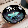 Dark Forest Luna Moth Ceramic Incense Plate Holder - Incense Holders by Spirit of equinox