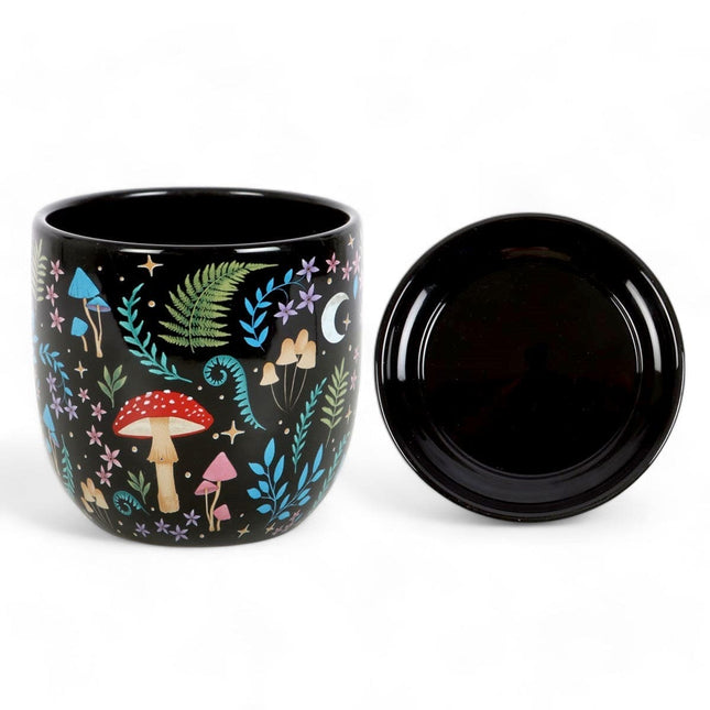 Dark Forest Print Ceramic Plant Pot with Saucer - Pots and Planters by Spirit of equinox