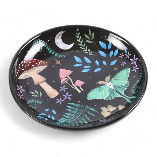 Dark Forest Print Trinket Jewelry Round Dish - Jewellery Dish by Spirit of equinox