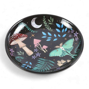 The Fashion Gift Shop: Dark Forest Print Trinket Jewellery Ceramic Round Dish Gift by Spirit of equinox, Jewellery Dish