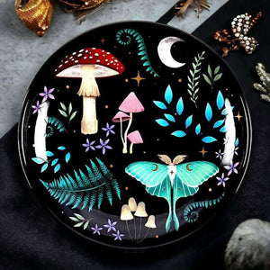 The Fashion Gift Shop: Dark Forest Print Trinket Jewellery Ceramic Round Dish Gift by Spirit of equinox, Jewellery Dish
