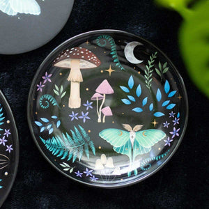 The Fashion Gift Shop: Dark Forest Print Trinket Jewellery Ceramic Round Dish Gift by Spirit of equinox, Jewellery Dish
